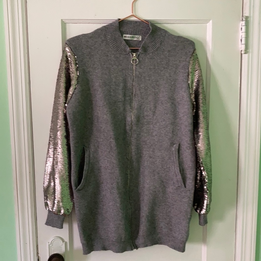 Silver sequin sweater